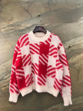 Load image into Gallery viewer, 2019 Winter Fashion New Red&amp;White  Plaid Christmas Women Sweater Free Shipping Worldwide 3 Size