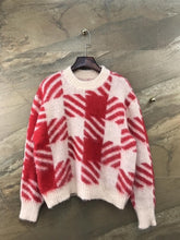 Load image into Gallery viewer, 2019 Winter Fashion New Red&amp;White  Plaid Christmas Women Sweater Free Shipping Worldwide 3 Size
