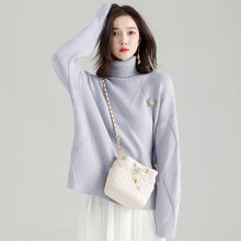 Load image into Gallery viewer, 2018 Fashion Winter Women Sweater Turtleneck Pullover Female Warm Loose Twist Pull Jumpers Oversized Knitted Sweaters Christmas
