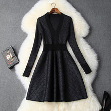 Load image into Gallery viewer, Christmas Sexy Elastic dress 2019 NEW High Street Vintage sweater dresses knitting autumn full sleeve Women Winter Party Dress