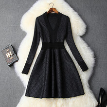 Load image into Gallery viewer, Christmas Sexy Elastic dress 2019 NEW High Street Vintage sweater dresses knitting autumn full sleeve Women Winter Party Dress