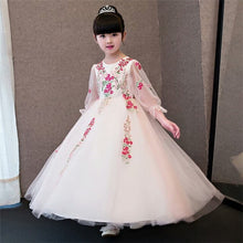 Load image into Gallery viewer, 2019 Korean Sweet Children Embroidery Princess Dress Girl's Birthday Wedding Party Dress Children Christmas Pageant Long Dress