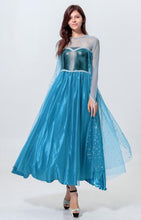 Load image into Gallery viewer, Women Blue Costume Tutu Princess Long Dress Halloween Christmas Party Dress Maxi Vestidos De Festa Cosplay Medieval Dress