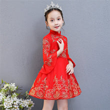 Load image into Gallery viewer, Girls Evening Party Princess Dress Kids Children Embroidered Formal Bridesmaid Wedding Birthday Christmas Ball Gown Lace Dress