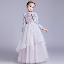 Load image into Gallery viewer, Winter Autumn New High-Grade Children Girl Bright Red Wedding Birthday Party Princess Fluffy Dress Kids Christmas New Year Dress