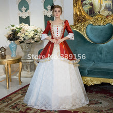 Load image into Gallery viewer, Red Lace Marie Antoinette Ball Gowns Women Christmas Party Dress Renaissance Victorian Period Carnivale Gown Dress Vestidos