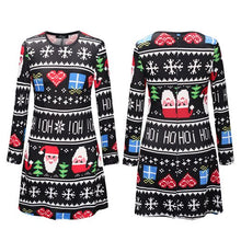 Load image into Gallery viewer, European station brand women's dress 2018 new print Christmas parent-child dress children autumn