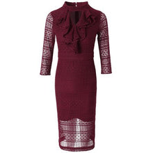 Load image into Gallery viewer, Solid Lace pencil dress Spring 2018 new Superior quality Office Lady Women Christmas Party Dress Plus Size Retro winter dresses