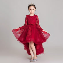 Load image into Gallery viewer, 2019Autumn Winter Luxury New Children Girls New Year Party Christmas Embroidery Flowers Fluffy Dress Birthday Wedding Party Wear