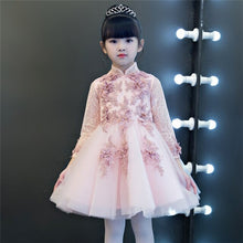 Load image into Gallery viewer, Baby Girl Cosplay Costume Birthday Wedding Ball Gown DressRed-Wine Pink Color Girls Children Christmas Party Long Lace Dresses