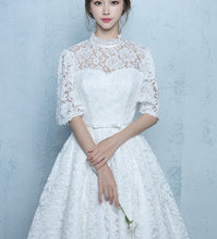 Load image into Gallery viewer, 2019 Elegant Autumn Lace Dress for Wedding Bridesmaid Party Lovely Women Stand Slim Christmas Club Dresses Vestidos Swing Dress