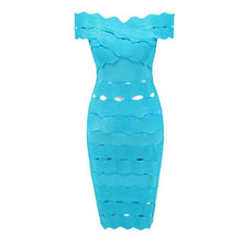 Load image into Gallery viewer, BANDAGE Pink Off Shoulder Women Bandage Dresses Hollow Out Bodycon Vestidos Celebrity Christmas Party Dress