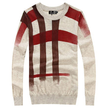 Load image into Gallery viewer, Top Quality Men splice print pullover christmas Sweater British retro mens Brand Casual slim fit jumper O Neck sweater