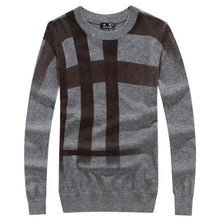Load image into Gallery viewer, Top Quality Men splice print pullover christmas Sweater British retro mens Brand Casual slim fit jumper O Neck sweater