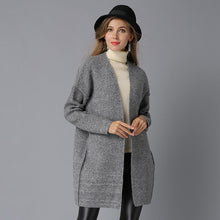 Load image into Gallery viewer, Christmas Womens Sweaters Long Cardigan Casual V-Neck Womans Sweater Open Stitch Knitted Sweater Solid Pull Femme Coat