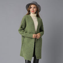 Load image into Gallery viewer, Christmas Womens Sweaters Long Cardigan Casual V-Neck Womans Sweater Open Stitch Knitted Sweater Solid Pull Femme Coat