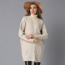 Load image into Gallery viewer, Christmas Womens Sweaters Long Cardigan Casual V-Neck Womans Sweater Open Stitch Knitted Sweater Solid Pull Femme Coat