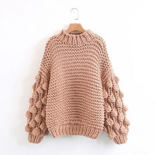 Load image into Gallery viewer, Warm Winter Sweater Women Loose Hand Knitted Sweaters Lantern Sleeve Bohemian Pullover Thick Christmas Sweater Jumper Kerst Trui