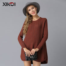 Load image into Gallery viewer, XIKOI Christmas Sweaters Women Knitted Pullovers Pull Femme Long Casaco Feminino Jumper Solid Female Knitting Sweater Dress
