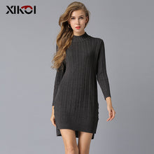Load image into Gallery viewer, XIKOI Christmas Knitting Winter Sweater Casual Jumper Turtlenect Long Sleeve Pullovers Soild Women Casual Knitted Sweaters Dress