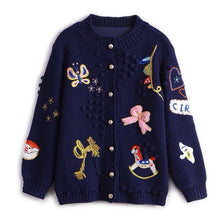Load image into Gallery viewer, Autumn Winter Women Cardigans Sweaters Luxury Brand Design Knitted Christmas Sweater High Quality Cartoon Embroidery Cardigans