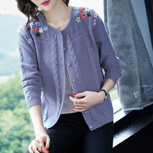Load image into Gallery viewer, Women Open Stitch Knit O-neck christmas soft Sweater Cardigans Loose elegant lady yellow/red tricot Cardigan Top female