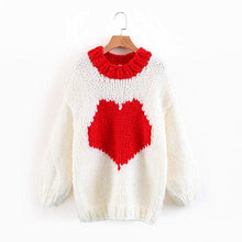 Load image into Gallery viewer, Self Duna Autumn Winter Half Turtleneck Sweater Pullover Warm Knitting Christmas Jumper Love Black White Women Knitted Sweater