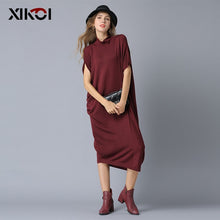 Load image into Gallery viewer, XIKOI New Arrived Christmas Women Knitted Sweater Oversize Long Pullover Casual Solid Sweater Dress Woman Sweaters And Pullovers