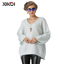 Load image into Gallery viewer, XIKOI 2017 Christmas Women Sweater Fashion Casual V-Neck Woman Sweaters And Pullover Solid Thick Winter Knitted Sweater