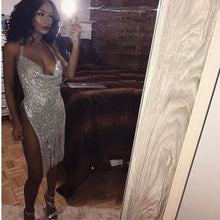 Load image into Gallery viewer, 2018 Crystal Metal Halter Shining Summer Dress Women diamond Beach Dress Sequin Sexy Christmas Party Dresses Vestidos