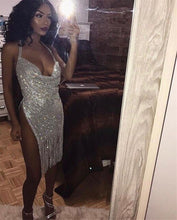 Load image into Gallery viewer, 2018 Crystal Metal Halter Shining Summer Dress Women diamond Beach Dress Sequin Sexy Christmas Party Dresses Vestidos
