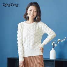 Load image into Gallery viewer, White Christmas Sweater For Women Fluffy Cashmere Knitted Fashion Warm Jacket Long Sleeve Jersey Clothing 2018 High Quality