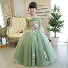 Load image into Gallery viewer, 2019New European Luxury Girls Party Princess Dress Kids Embroidered Formal Bridesmaid Wedding Birthday Christmas Ball Gown Dress
