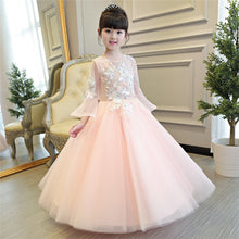 Load image into Gallery viewer, 2019New European Luxury Girls Party Princess Dress Kids Embroidered Formal Bridesmaid Wedding Birthday Christmas Ball Gown Dress
