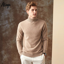 Load image into Gallery viewer, 100% Black Goat Cashmere Christmas Sweater Men Brand Autumn Winter Knitted Jumper Sweater Cashmere Turtleneck Man's Plus Size
