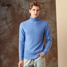 Load image into Gallery viewer, 100% Black Goat Cashmere Christmas Sweater Men Brand Autumn Winter Knitted Jumper Sweater Cashmere Turtleneck Man's Plus Size