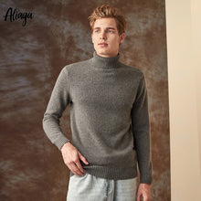 Load image into Gallery viewer, 100% Black Goat Cashmere Christmas Sweater Men Brand Autumn Winter Knitted Jumper Sweater Cashmere Turtleneck Man's Plus Size