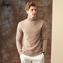 Load image into Gallery viewer, 100% Black Goat Cashmere Christmas Sweater Men Brand Autumn Winter Knitted Jumper Sweater Cashmere Turtleneck Man's Plus Size